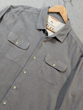 Tommy Bahama Relax Cotton Button Shirt Men's XLT Grey